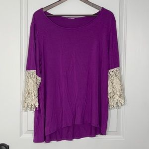 Purple top with lace